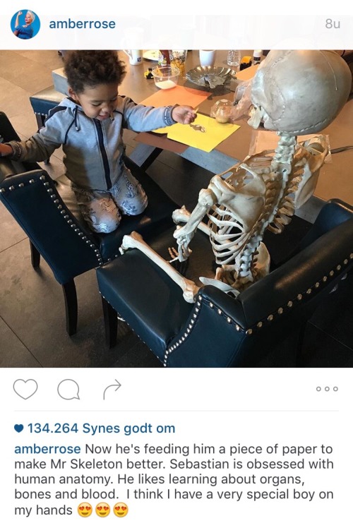 sweet-mamii:idc what you say about amber rose! her child wanted a skeleton for christmas, and instea