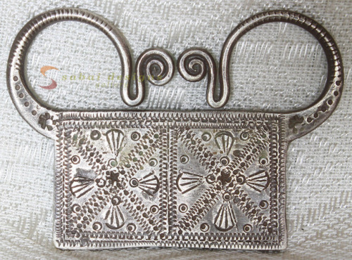 Antique Hmong silver soul lock pendant at sabai designs gallery.