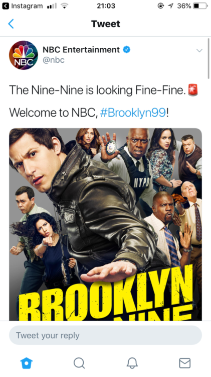 fourdrinkamy:nbc: actually tweet about b99me: feel free to take my first born child