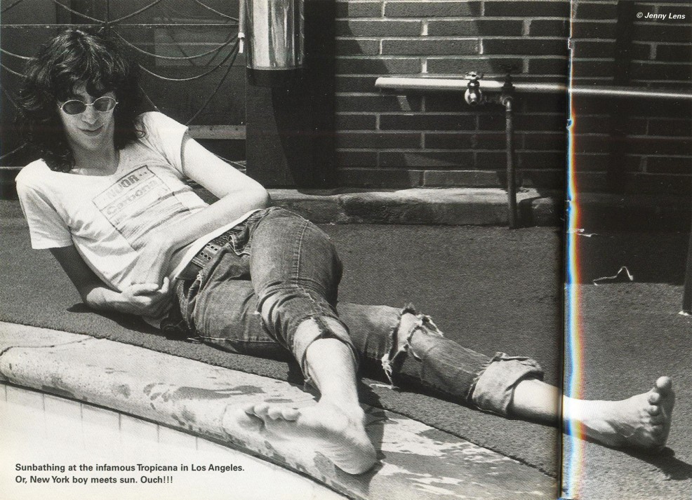 soundsof71:  Joey Ramone, sunbathing in Hollywood. What could possibly go wrong?