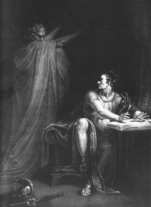 littlesoldierboots: The ghost of Julius Caesar, mocking Brutus about his approaching defeat A copper