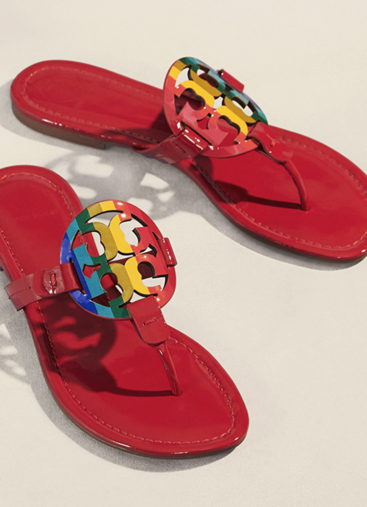 colorful tory burch sandals