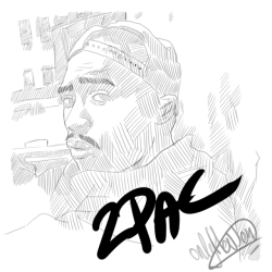 onlyhevven:  Having a great day today. Drawin like crazy Tupac Shakur 