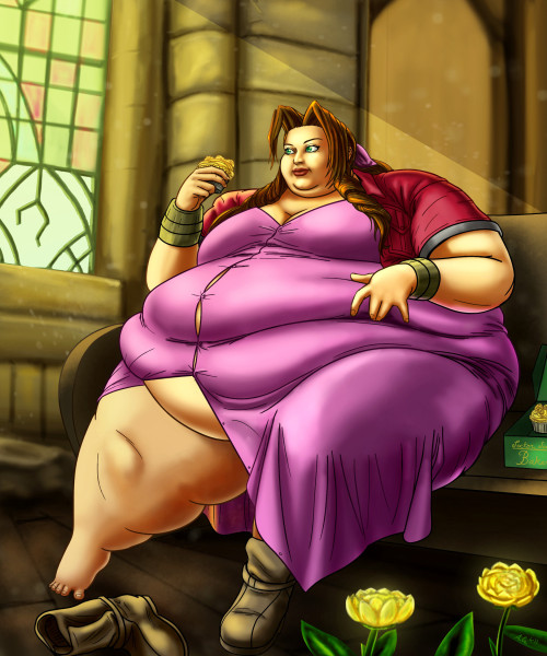 Was feeling nostalgic from a certain E3 announcement last week.  Drew a fat Aerith from Final Fantas