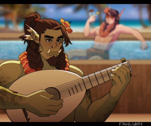 Kirrox and Amorian at the beach!  (For @stranglethorn-bonfire-bash 2019!) Twitter post