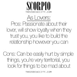 zodiaccity:  Scorpio as lovers, pros and