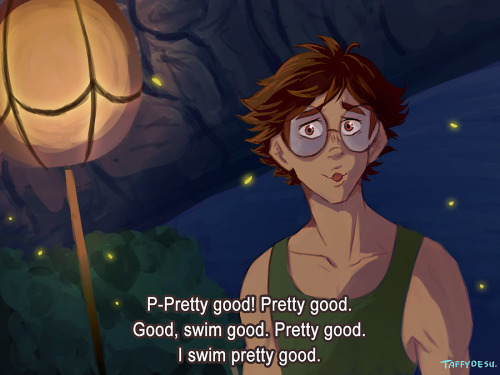 taffydesu:  “Oh I swim pretty boy.” MORE HERE 