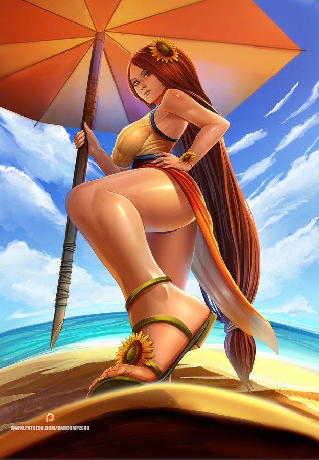 badcompznsfw:  Pool Party Leona 2017    This is commission work but I add BG and