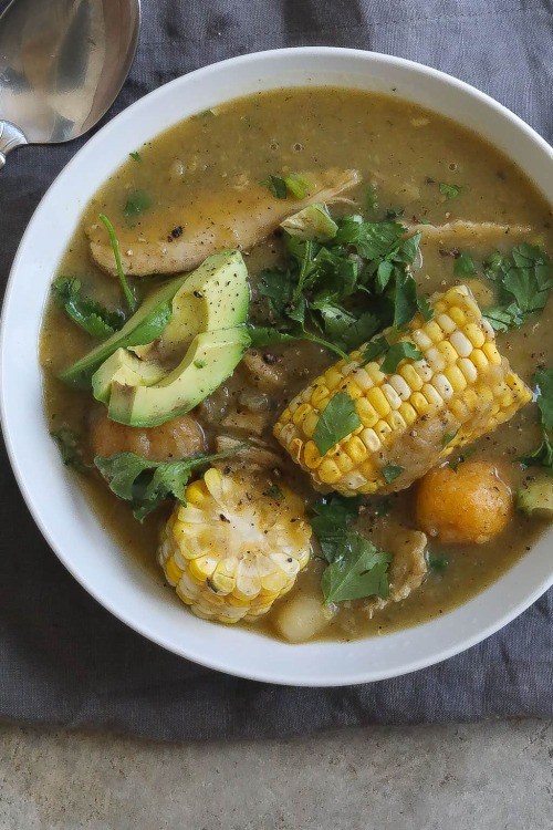 Colombian chicken potato soup (ajiaco)
