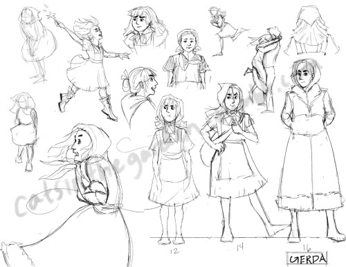 Some Sketches For My Project On The Snow Queen In Character Design!