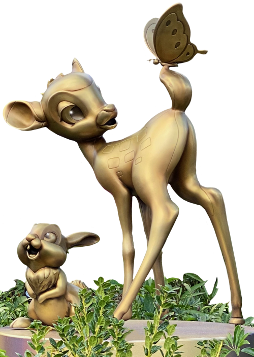 Bambi and Thumper Gold Statues at The Ak WDW by TheStockWarehouse on DeviantArt. Animal Kingdom, Wal