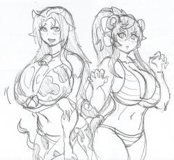 graphiteknight:  briantwelve:  Sketched a cowgirl n’ a beargirl @graphiteknight @crankyconstruct   Cute, thank you!