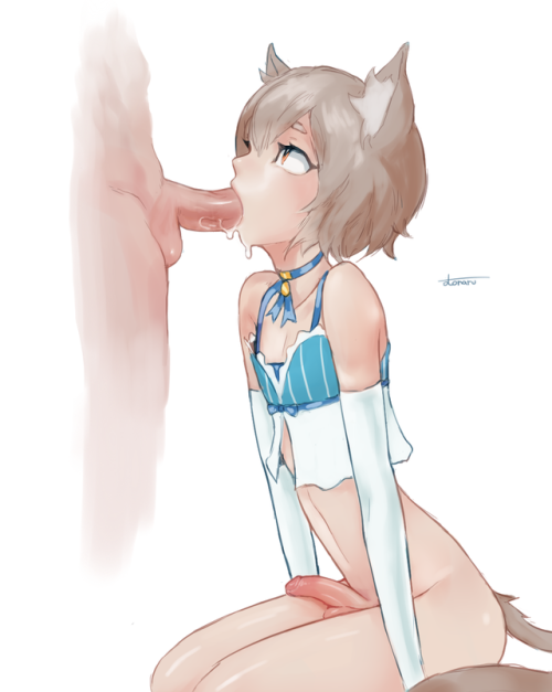 traps-are-my-life:Felix looks so cute when he has a fat cock in his mouth.