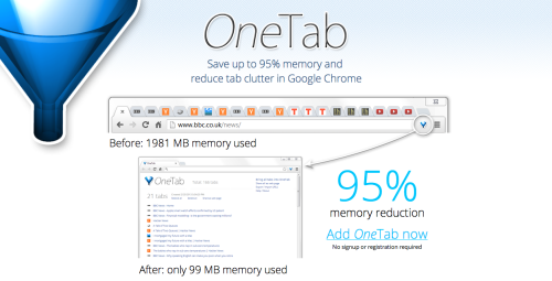 shadesofbrixton:samjohnssonvt:thefuuuucomics:Add OneTab to your Chrome and “save up to 95% memory an