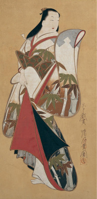 Japaneseaesthetics:  Standing Courtesan.  Kaigetsudō Ando (Japanese, Ca. 1671–1743),