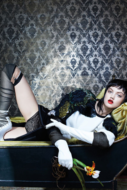 blueblackdream:Emma Summerton, Stylish Attitude, with Lindsey Wixson for Vogue Italia, November 20