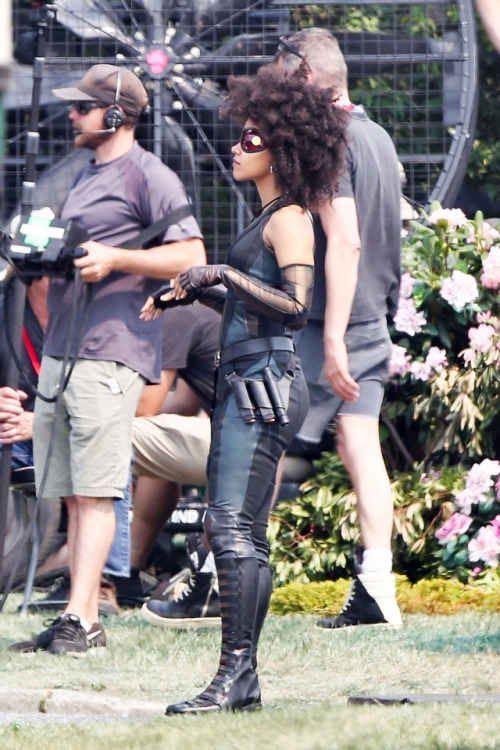 celebsofcolor:Zazie Beetz on the set of ‘Deadpool 2’ in Vancouver