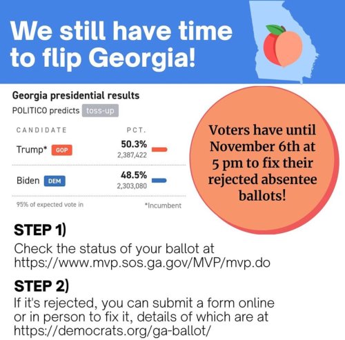 xxthisboixx: lnfini: doublehex:REBLOGREBLOGREBLOG [ID start: We still have time to flip Georgia!Geor