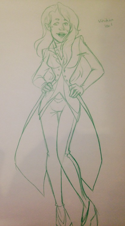 Rough sketch of Viridian - Vail&rsquo;s second born. Complete in her power business woman attire.