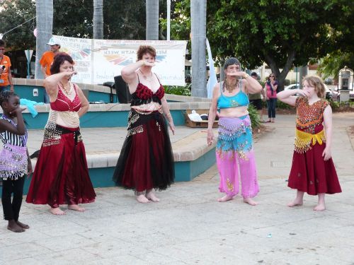 Dancing for mental health awareness.  Townsville, The Strand. Photographer: Melanie Wood