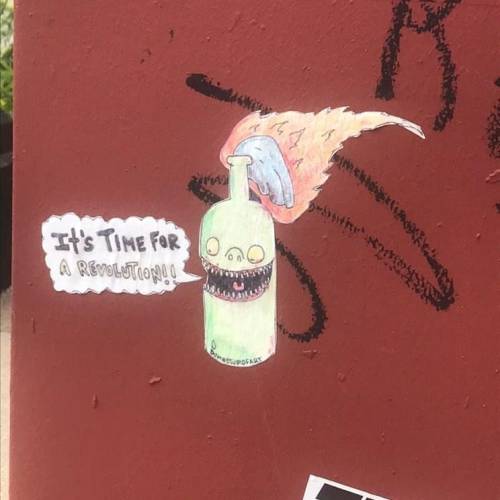 “It’s time for a revolution!” Sticker spotted in South Grand, St. Louis