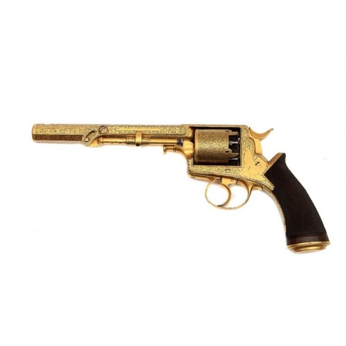Gold damascened English Adams percussion double action revolver, mid 19th century.from Ralados Antiq