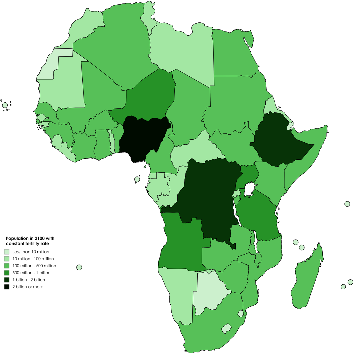 Population Of African Countries In 2100 With Maps On The Web