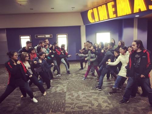 The day after our Black Belt Test: My team &amp; I watched Captain America: Civil War. Tensions were