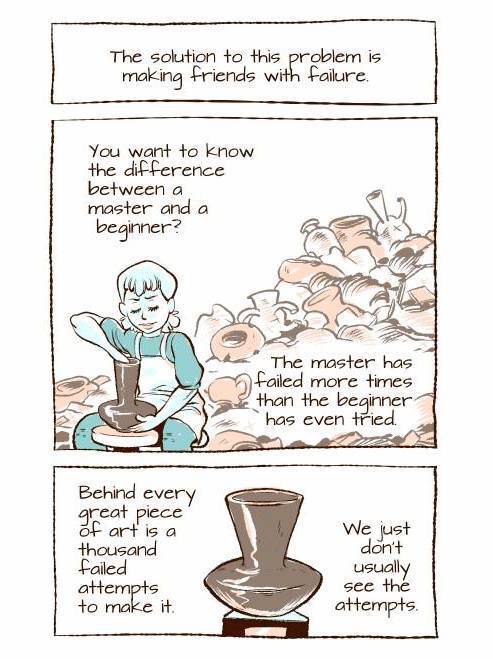 laughingsquid:An Insightful Comic Encouraging Artists to Embrace Failure as a Necessary Part of Succ