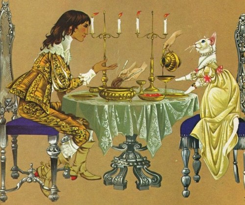 enchantedbook:The White Cat - illustrations by Janet & Anne Grahame Johnstone, from Dean’s- A Bo