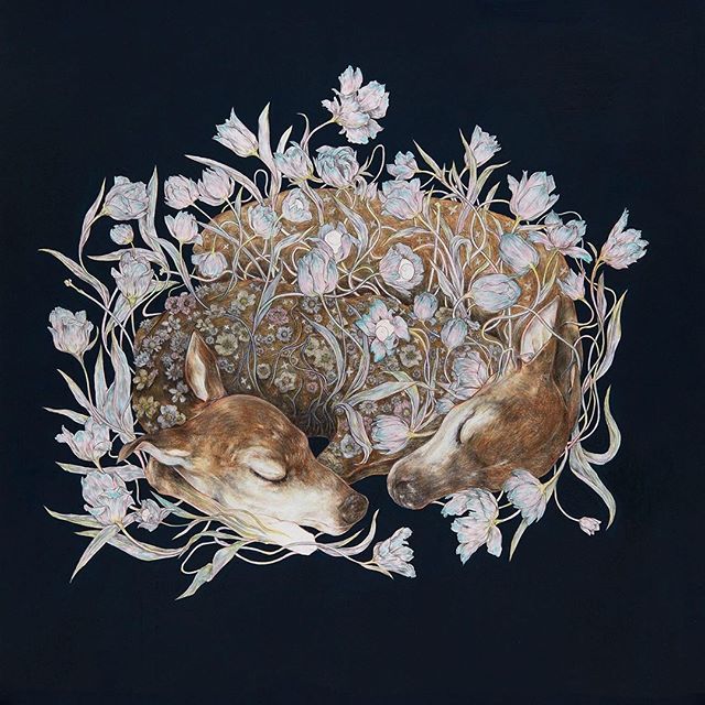 beautifulbizarremagazine:Peaceful and lovely artwork by @its__not_safe_here - “The