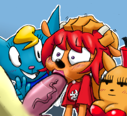 soubriquetrouge:  butlova:  soubriquetrouge:  Lammy is lucky to have friends like Ma-San and Katy who don’t mind giving her a hand and cheering her on. Art by @exitgift, color by me. Original  So is PaRappa. Sorry but I just had to do it!    Lol, them