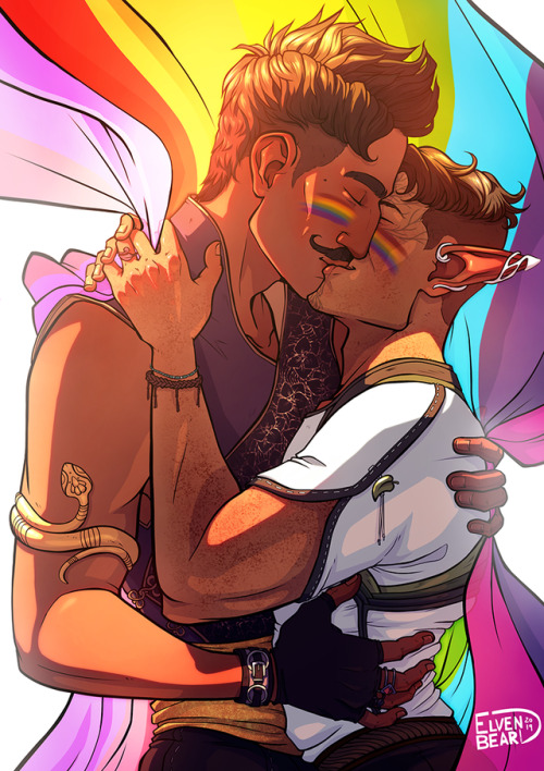 elvenbeard:Tamlen & Dorian also wish you a Happy Pride (ﾉ◕ヮ◕)ﾉ*✲ﾟ♥*｡⋆ (still in time for June ev