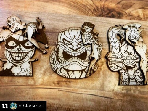 Check out this awesome wood Roger and Jessica Rabbit tiki pin by @elblackbat !! Repost from @elblack