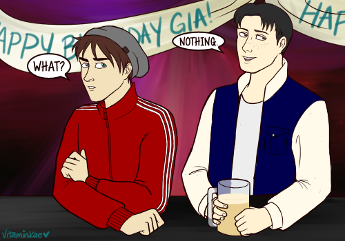 vitaminkae:  Go home Marco, you’re drunk. I’m a terrible bum-bum of a friend who cannot keep up with life and deadlines. Long overdue present for my syrup mafia bae thcrsthry. Birthday celebrations at the karaoke bar with the 104th babies! Hope these