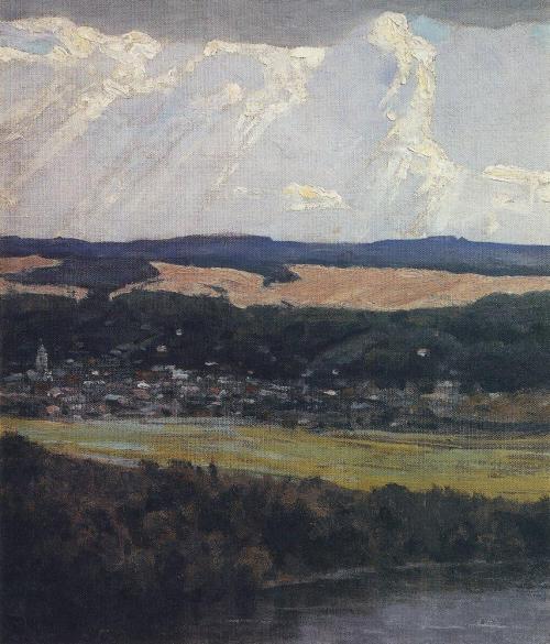 View of Tarusa from high Oka bank, 1916, Vasily Polenov