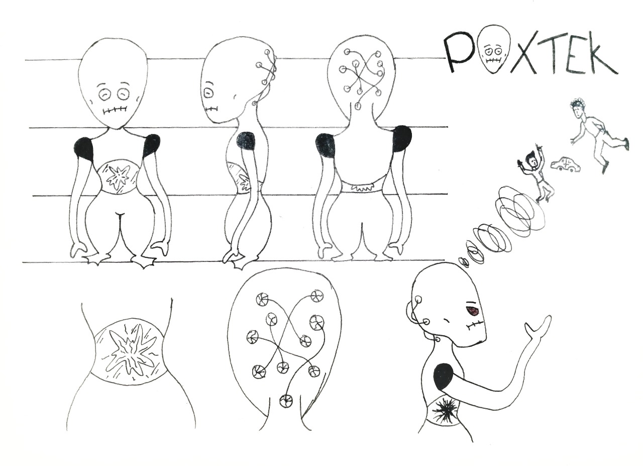 Creación de personaje POXTEK
°¿Quién?: Poxtek el marciano
°¿Donde?: Habita el planeta tierra
°¿Cuando?: No existe registro de su creación, llegada o procedencia
°Edad: No se sabe con exactitud pero por su apariencia y ojos tristes podría decirse que...