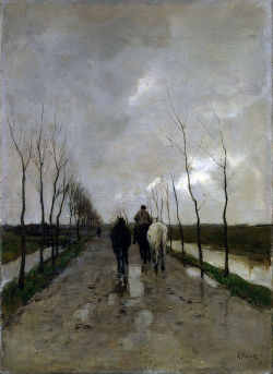 Anton Mauve (Zaandam 1838 - Arnhem 1888), A Dutch Road, C. 1880; Oil On Canvas, 50