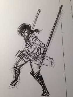 Isayama Hajime shares a new sketch of Mikasa,