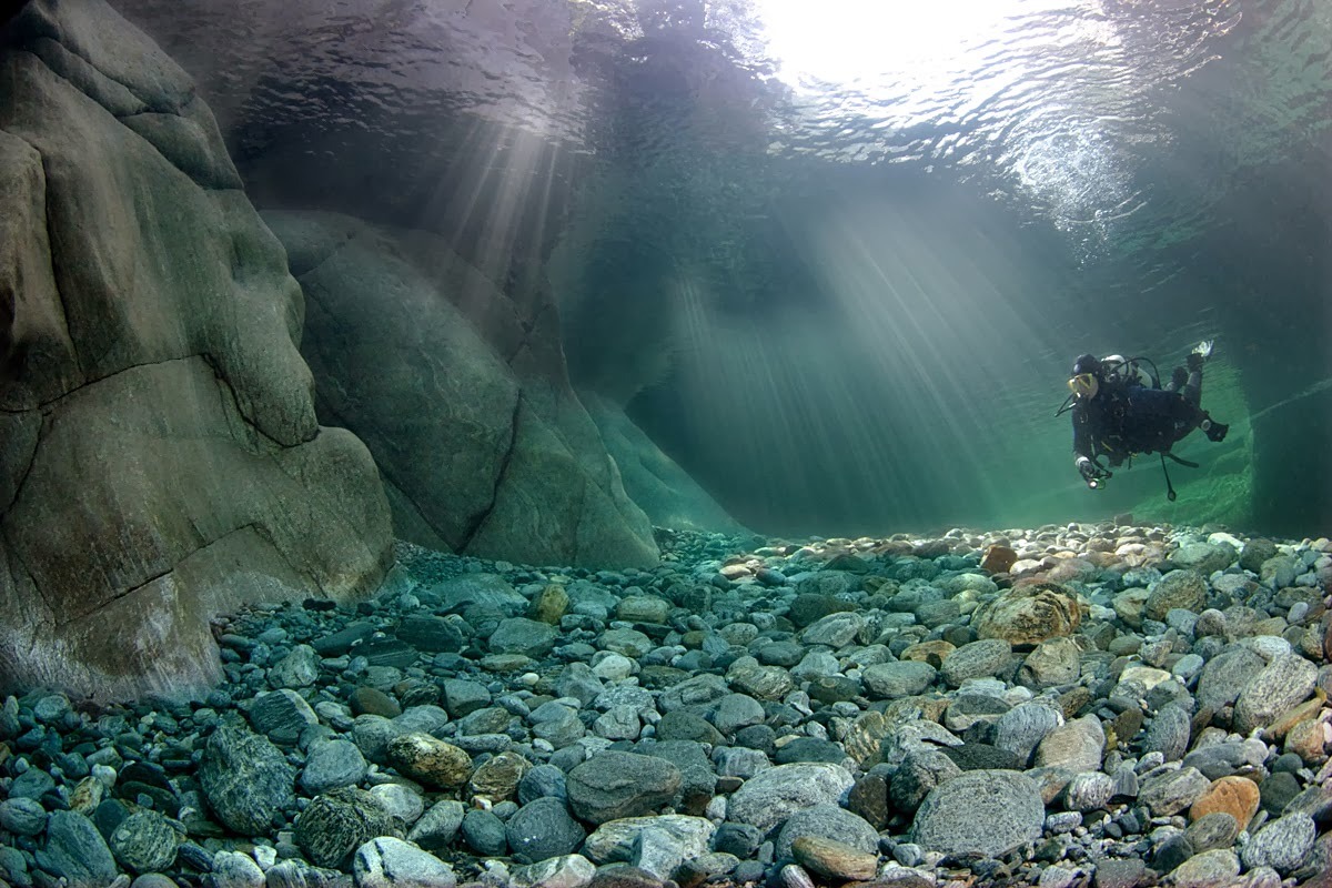 opticallyaroused:  Crystal Clear Waters Of Verzasca River 