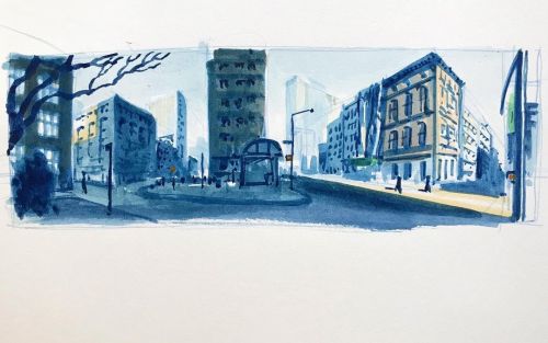 Quick demo with students in watercolor. Value study from photo. #sketching #watercolor #tribeca #fra