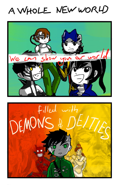 terminaltimeline:  Nanashi is unsure if everyone else’s happy expressions are appropriate for welcoming someone into a world of death and destruction. My entry for Dailymegaten’s SMT IV Final contest! I had a lot of ideas but most of all I wanted