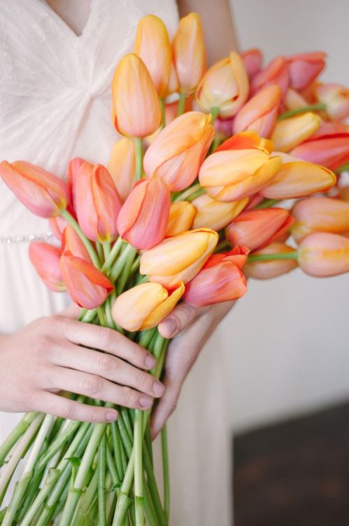 Wedding tulip bouquet