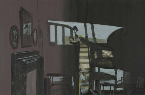 huariqueje:Fireplace and Shadow   -   Richard Walker , 2011.Scottish,b.1954-Oil on panel, 16 x 24 in