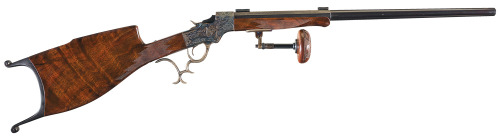 Custom engraved Stevens No. 44 single shot target rifle, late 19th century.