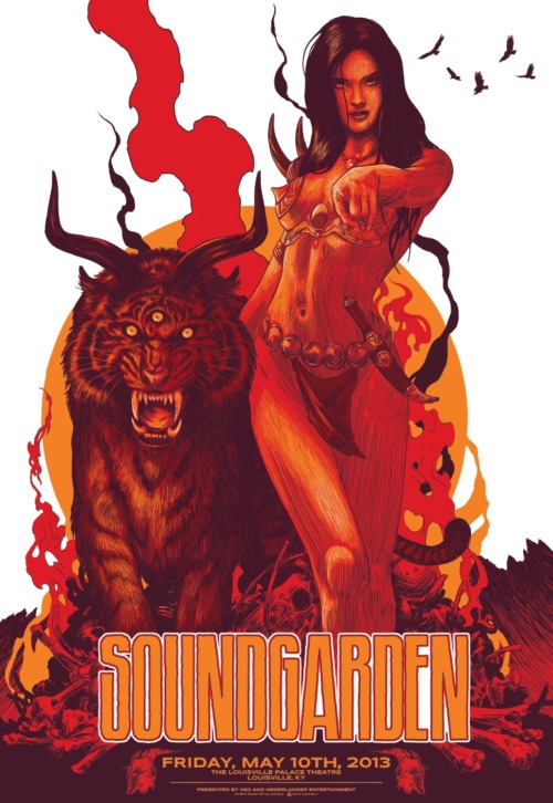 Soundgarden King AnimalScreenprint by Vance Kelly Inspired by the genius of Frank Frazetta! Availabl