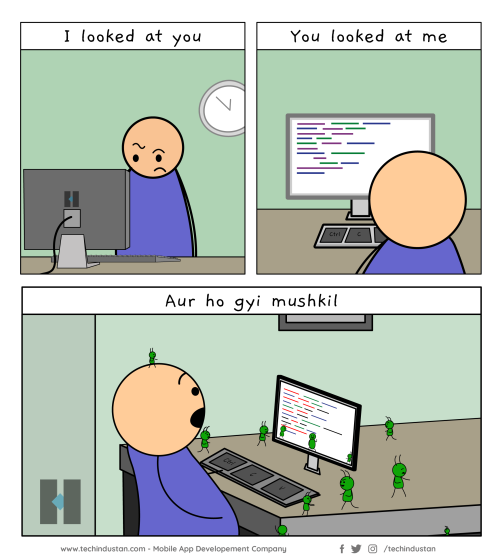 I looked at YouYou looked at meAur 101 Errors FOUND!  #memes#Funny Memes#trending#trending no#programming humor#funny programming#programming jokes #dus bahane 2.0 #coding #life of a programmer #fixing bugs#debugging#technology#tecHindustan#tecHindustan Solutions#programmer humor#programmer life#tester