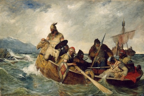 The Norwegians Land in Iceland, Year 872 (1877), by Oscar Wergeland.The landnám (“land-taking”) in I