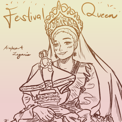 one of the doodles    for my friend who is competing for the festival queen’s crown this week and mi