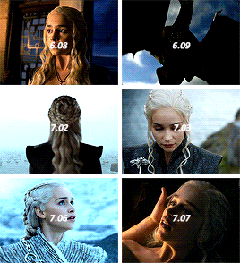 blakeilvely:  Daenerys Targaryen’s appearences throughout the seasons (Jon’s